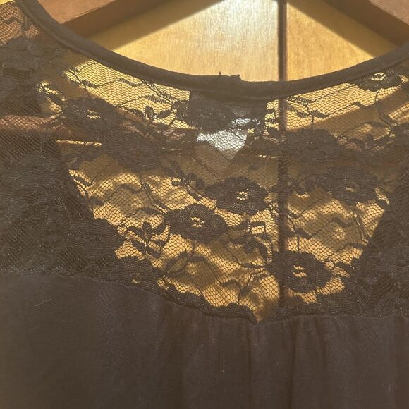 VIntage Deb-Sz L-Black Off Shoulder Dolman SleeveTop-Silver Beading-Fairy-Tunic - Picture 6 of 10